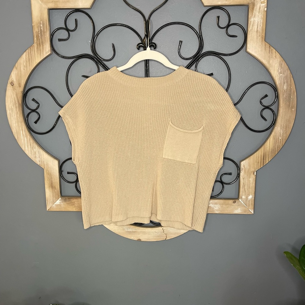 Amazon Tan Ribbed Crop Top